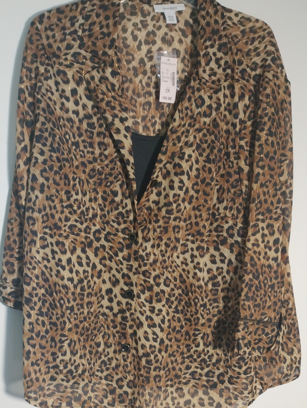 Dress Barn Leopard Print Button-Front Blouse - Brown & Black NWT!😍